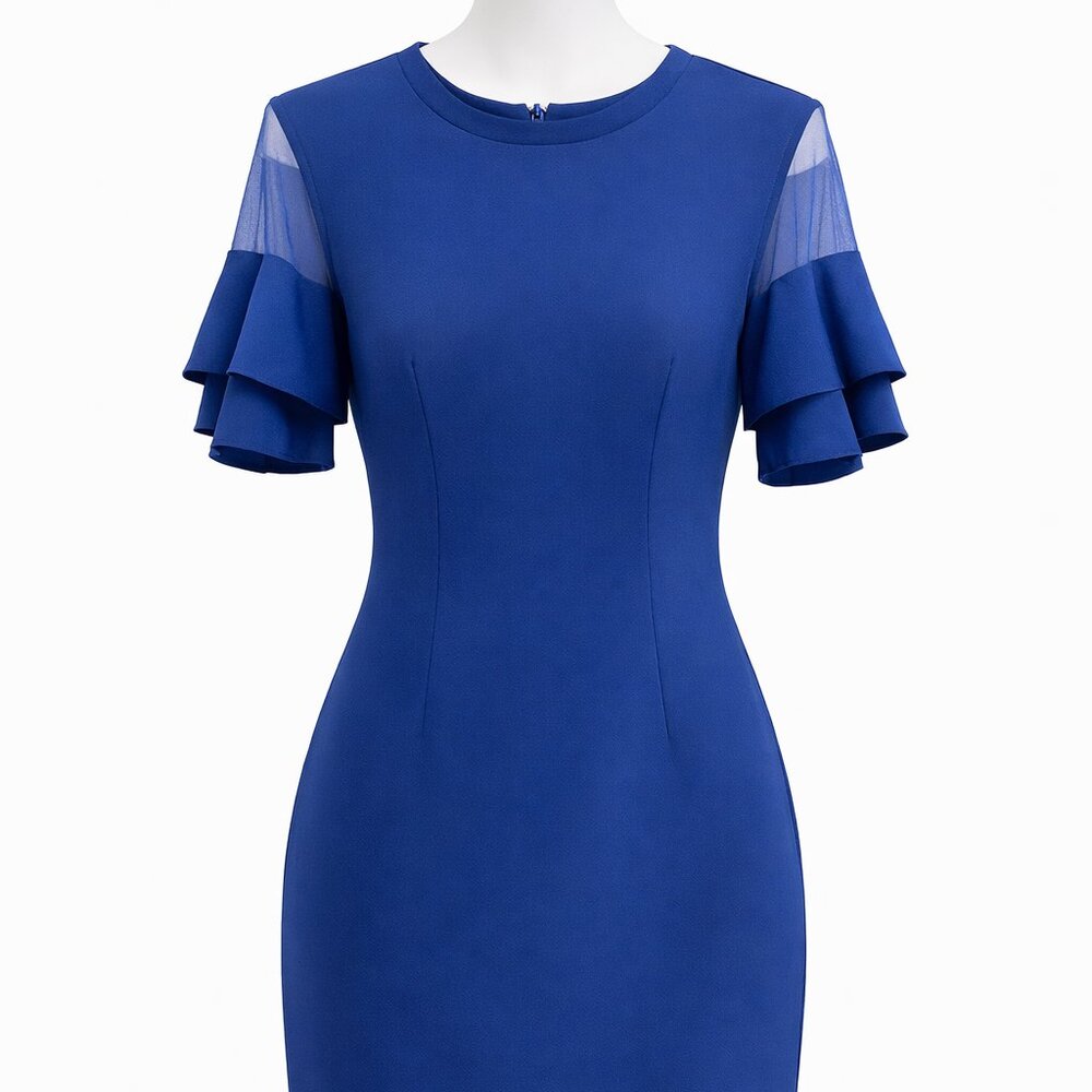 Wild Meadow Blue Dress with Ruffle - Never Worn Purchased for Pageant Interview